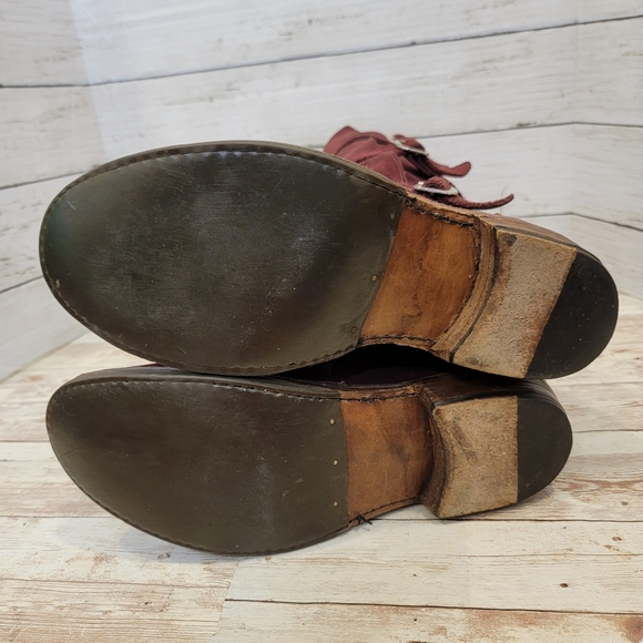 Fiorentini + Baker burgundy suede 3 buckle knee boots - Picture 7 of 13